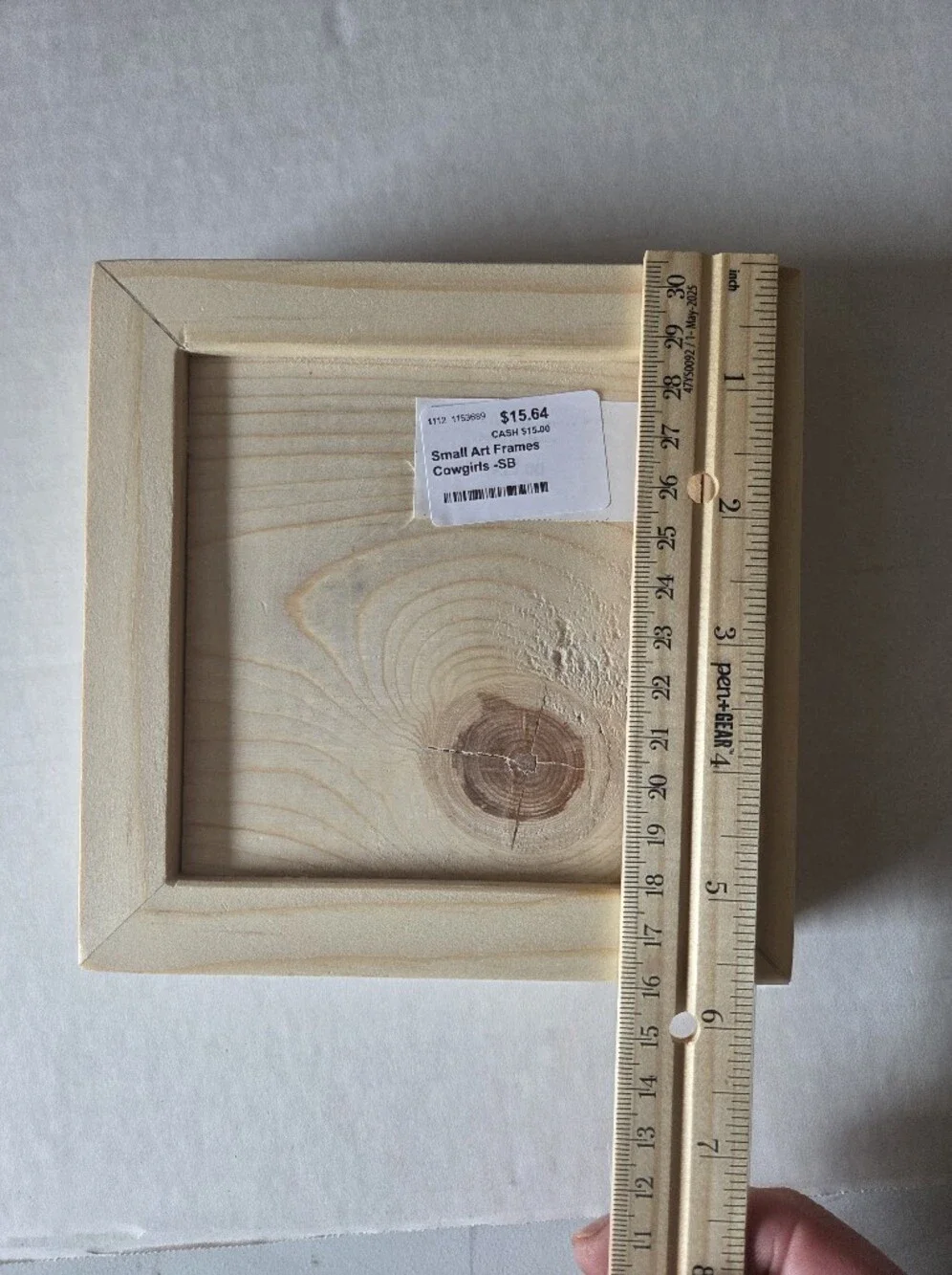 Neutral Wood Frame with Pink Gradient Horse Art